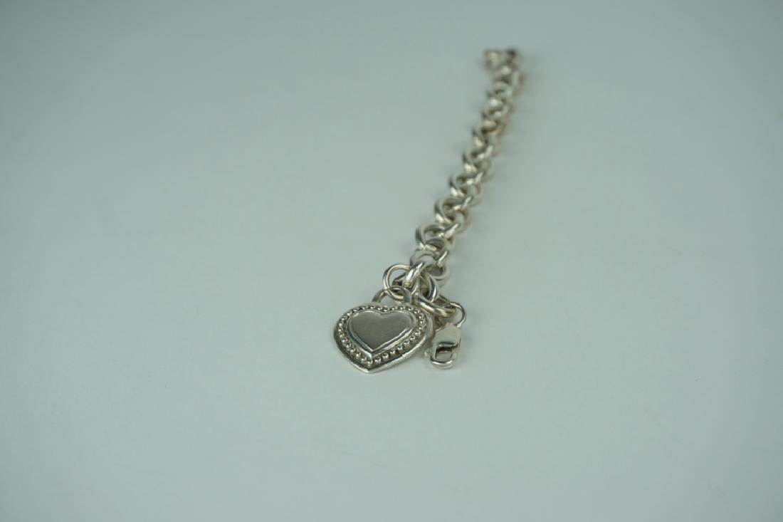 JUDITH RIPKA STERLING SILVER HEART CHARM BRACELET (1 of 4)