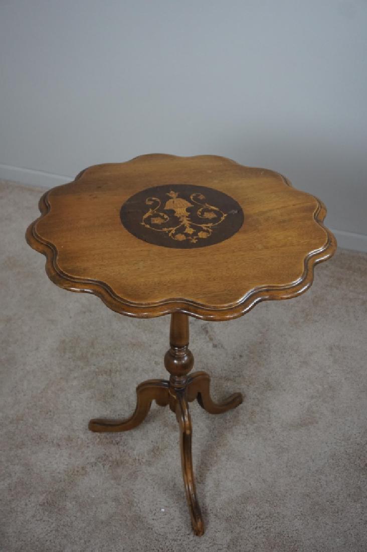 TILT TOP CANDLE STAND WITH INLAY CENTER MEDALLION (1 of 7)