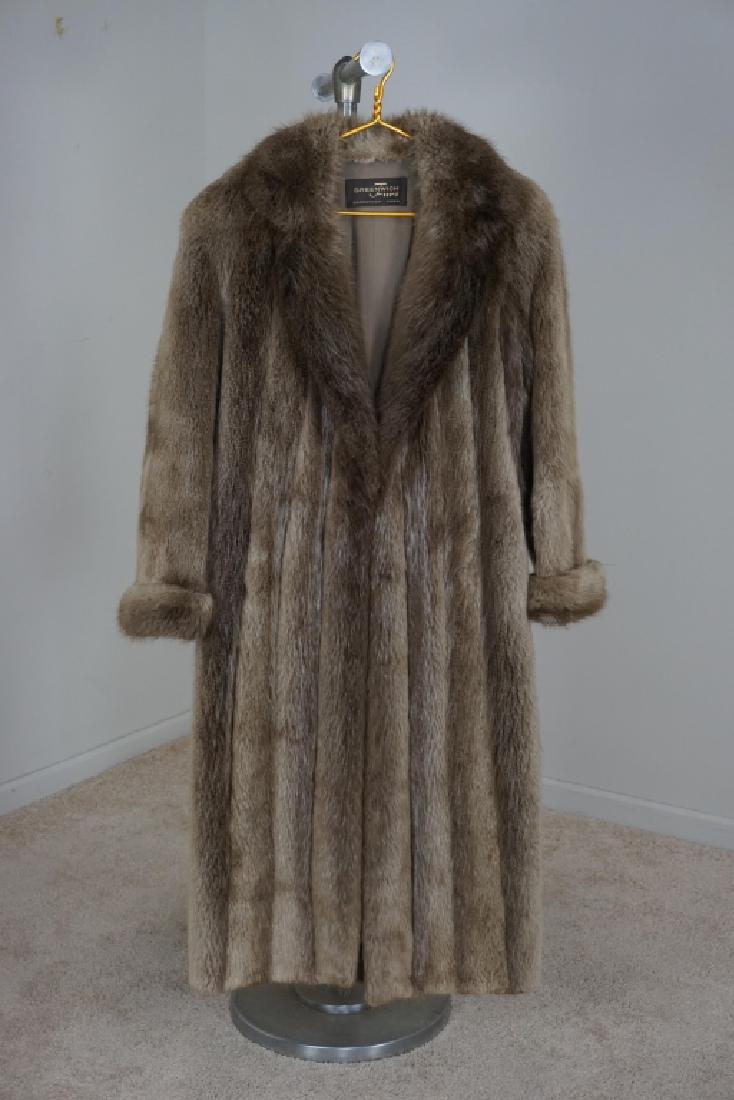 FULL LENGTH UNSHEARED BEAVER COAT
