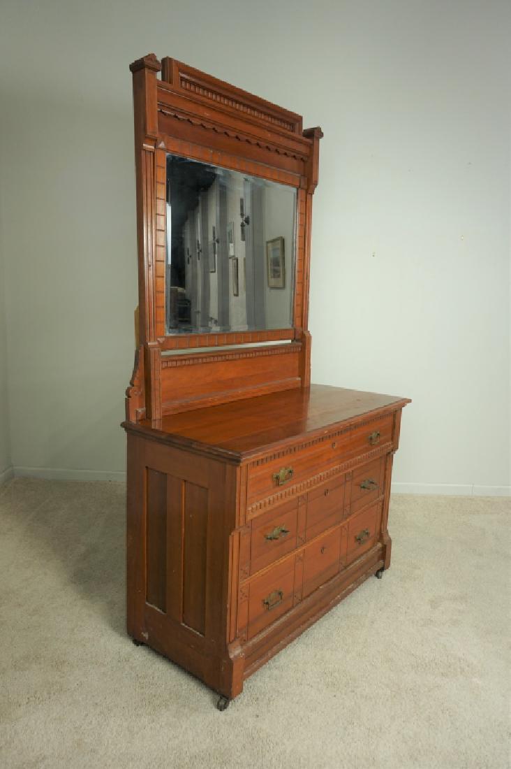 VICTORIAN EASTLAKE DRESSER WITH MIRROR