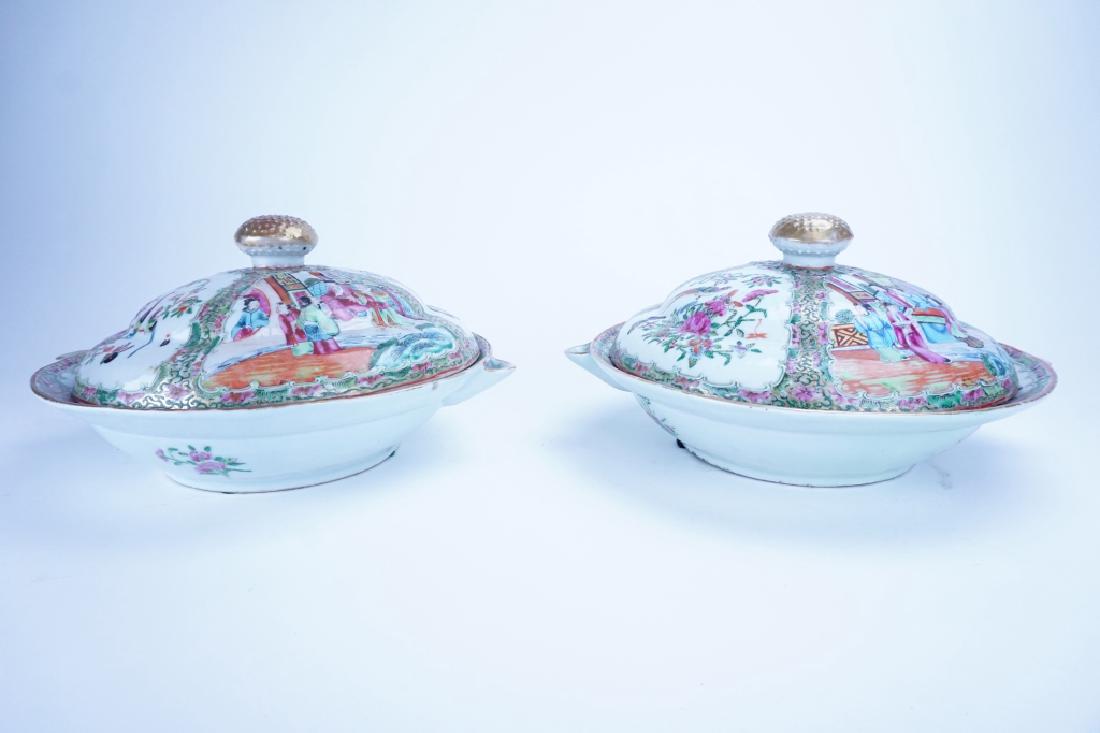 (2) ANTIQUE ROSE MEDALLION PANCAKE DISHES (1 of 6)