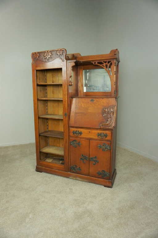 ANTIQUE VICTORIAN OAK SIDE BY SIDE SECRETARY DESK - ANTIQUE VICTORIAN OAK SIDE BY SIDE SECRETARY DESK