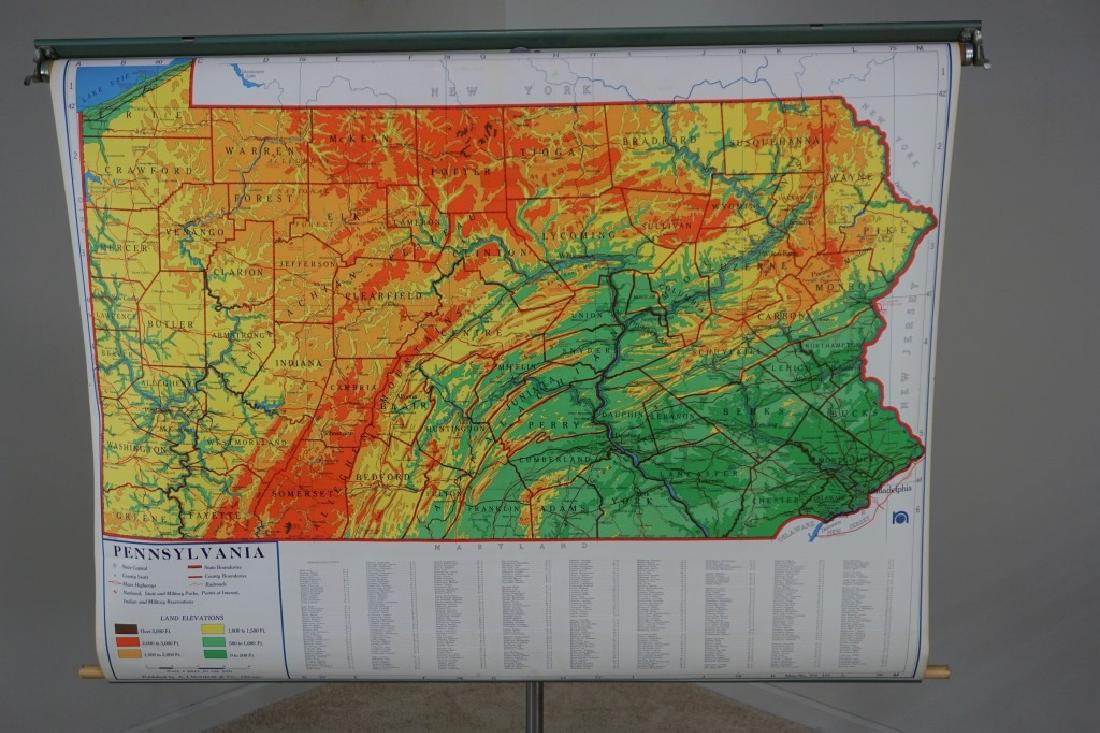 VINTAGE PULL DOWN MAP OF PENNSYLVANIA (1 of 6)