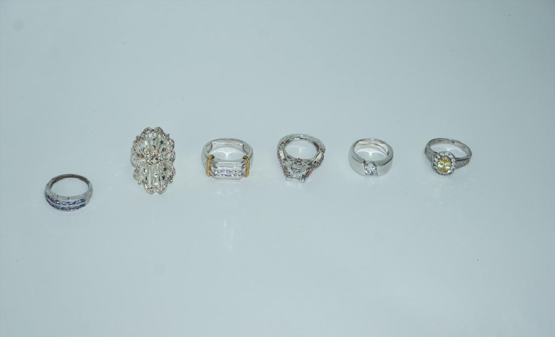 6pcs ASSORTED STERLING SILVER RINGS (1 of 9)
