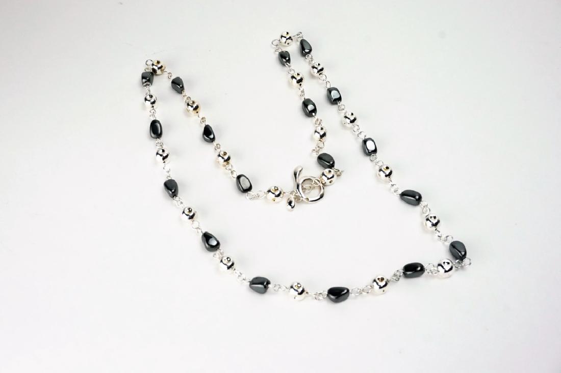 RLM ROBERT LEE MORRIS STERLING & HEMATITE NECKLACE (1 of 4)
