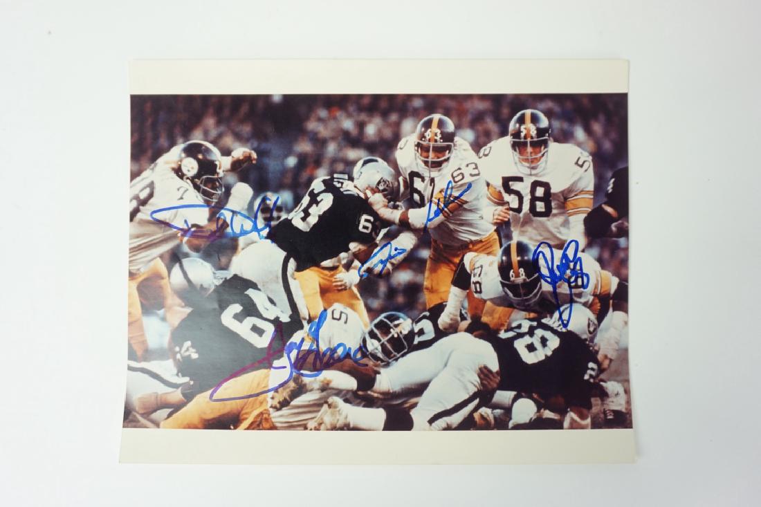 VINTAGE PITTSBURGH STEELERS AUTOGRAPHED PHOTOGRAPH: VINTAGE PITTSBURGH STEELERS AUTOGRAPHED PHOTOGRAPH – Vintage 1970’s autographed Pittsburgh Steelers Photograph; unframed; Includes 4 autographs in total; #75 Mean Joe Greene; #78 Dwight White; #68