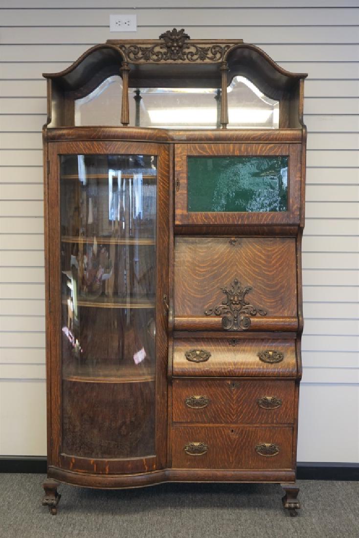 QUARTERSAWN OAK SIDE BY SIDE SECRETARY DESK (1 of 5)