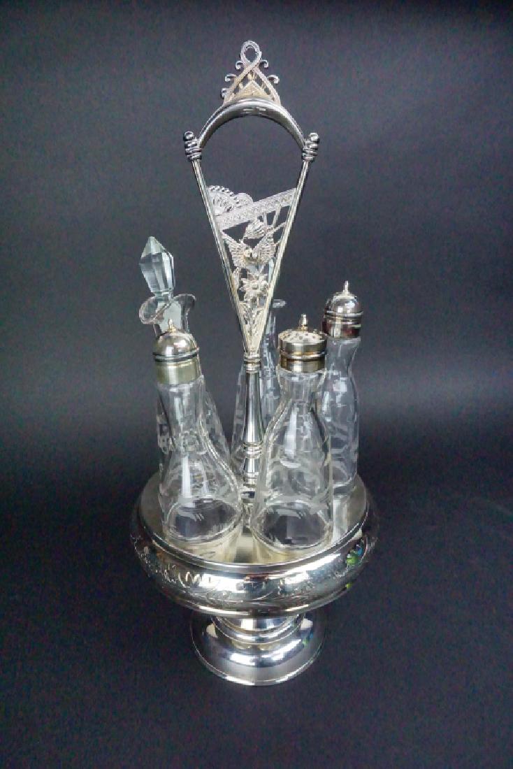 ANTIQUE HARTFORD SILVERPLATE CRUET SET (1 of 7)