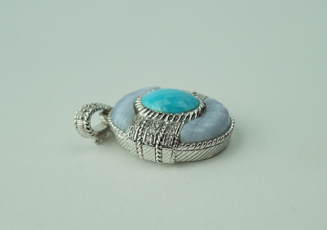 JUDITH RIPKA STERLING CZ TURQUOISE ENHANCER CHARM (1 of 3)