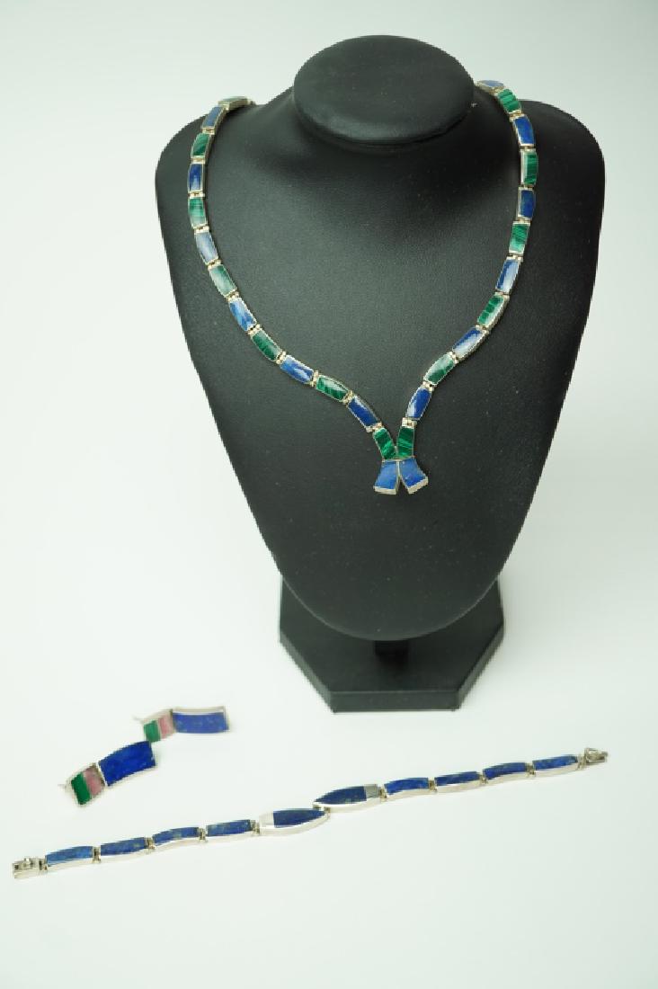 3pc SILVER MEXICAN JEWELRY SET (1 of 7)