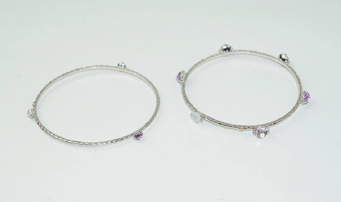 PAIR STERLING SILVER TACORI BANGLE BRACELETS (1 of 14)