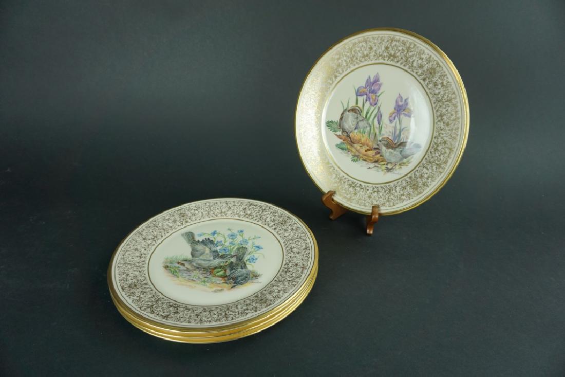 (4) VINTAGE LENOX BOEHM PLATES: (4) VINTAGE LENOX BOEHM PLATES – Golden Crowned Kinglets Limited Edition annual plates; adapted from original artwork by Edward Marshall Boehm; (1) 1976; (1) 1977; (1) 1978; (1)1979; hand painted bi