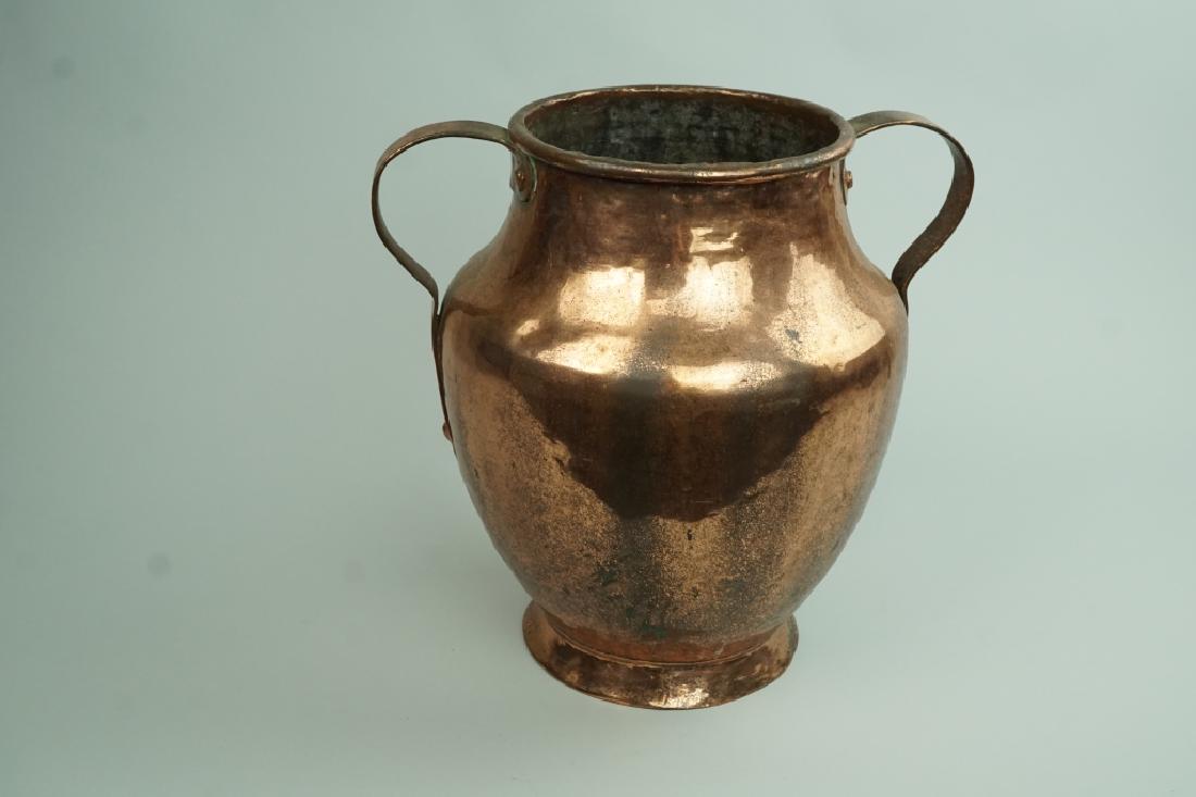 ANTIQUE 2-HANDLED COPPER URN (1 of 6)