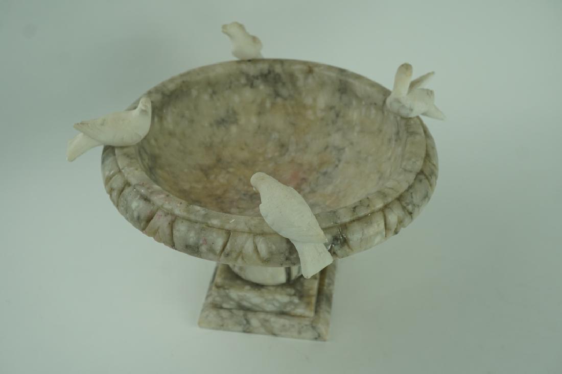 VINTAGE CARVED ALABASTER BIRD BATH (1 of 4)