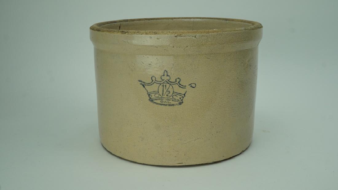 RANSBOTTOM 1 1/2 GALLOW WHITE STONEWARE CROCK (1 of 5)
