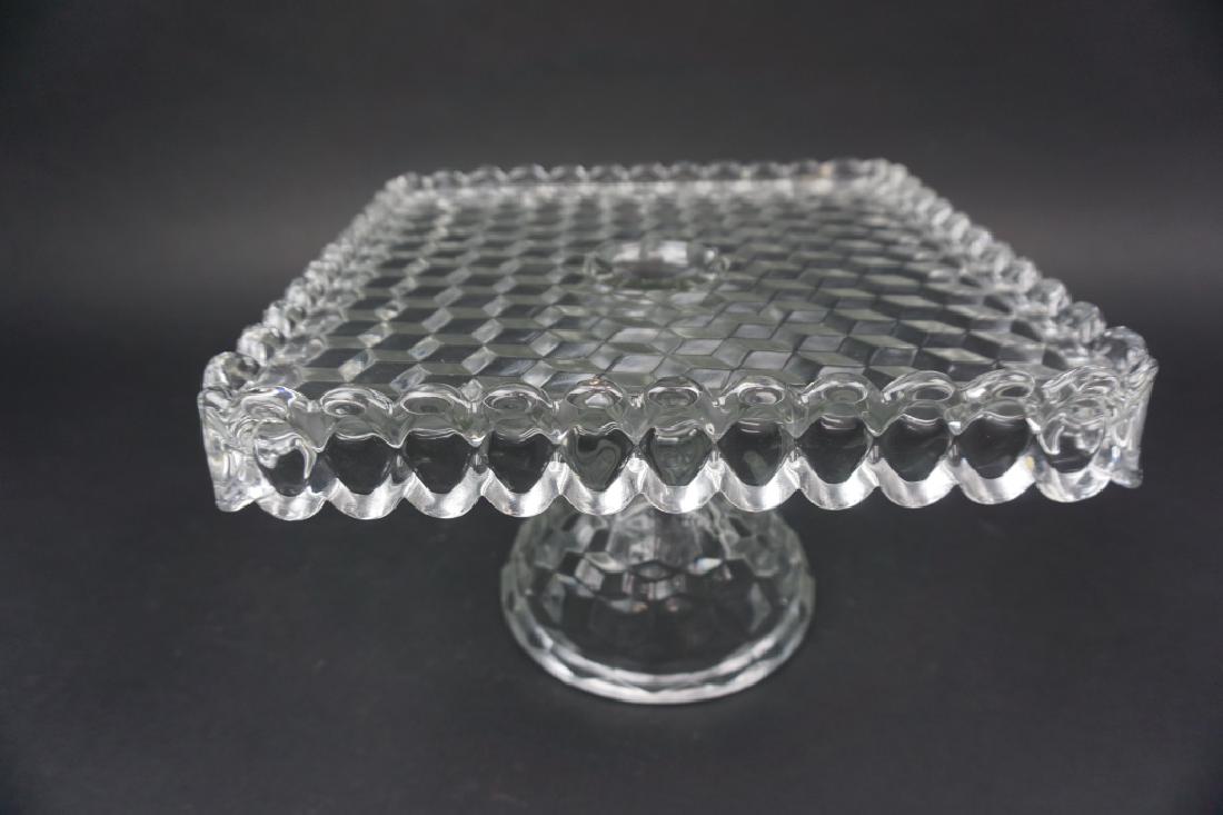 VINTAGE FOSTORIA AMERICAN PRESSED GLASS CAKE STAND (1 of 7)