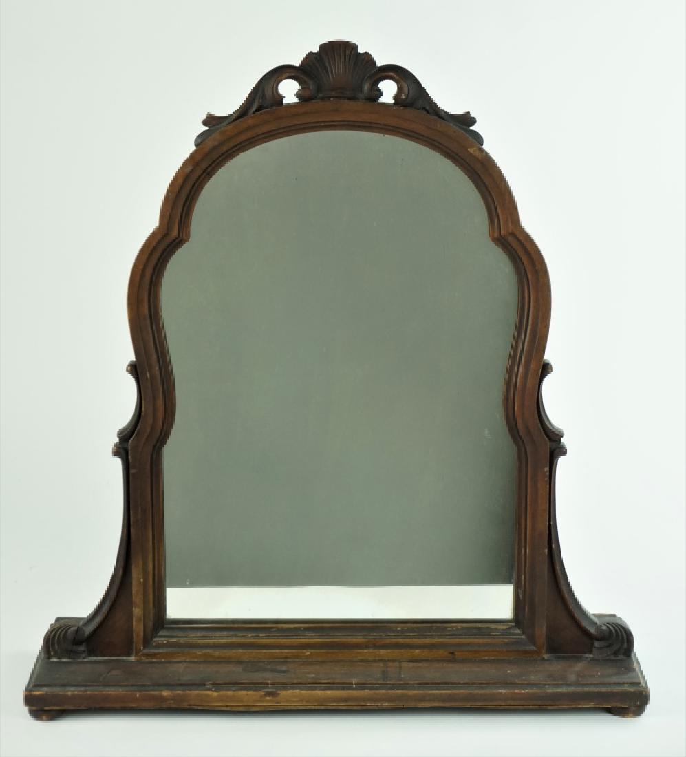 ANTIQUE WOOD SHAVING MIRROR (1 of 3)