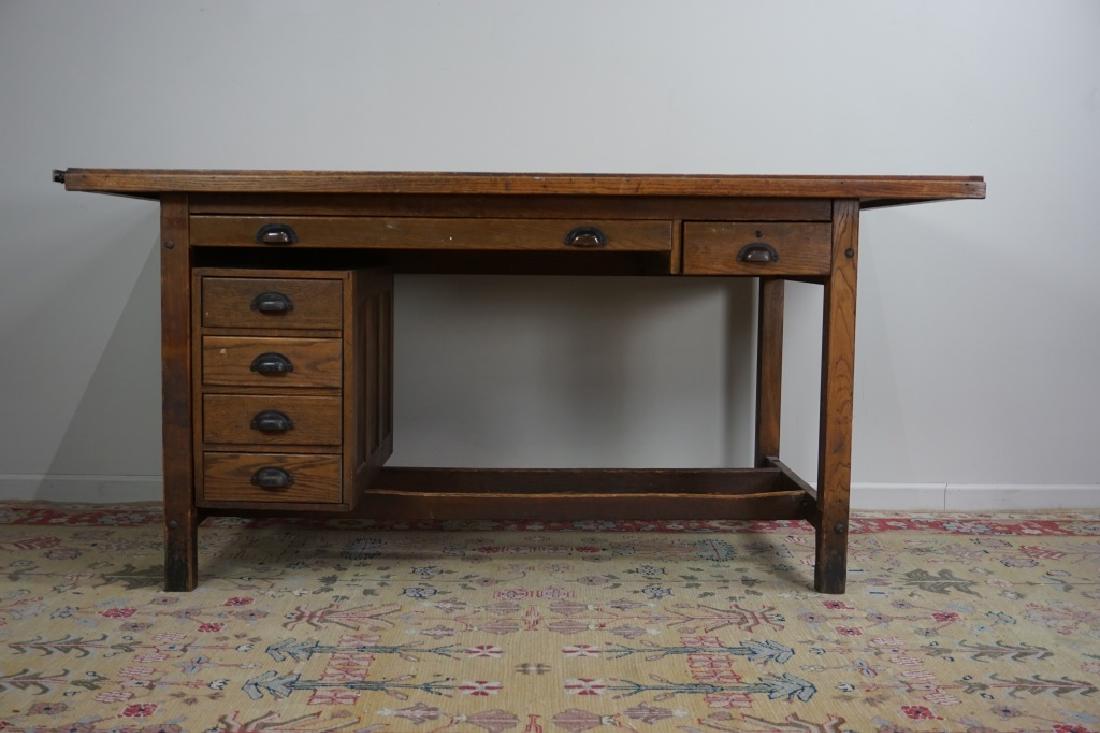 ANTIQUE OAK DRAFTING DESK (1 of 5)