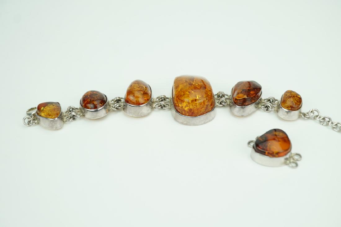 SILVER TONED AMBER BRACELET (1 of 7)