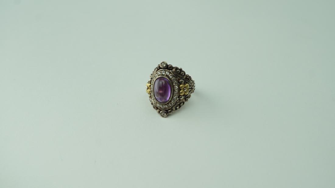 BARBARA BIXBY STERLING & 18K AMETHYST & TOPAZ RING (1 of 4)