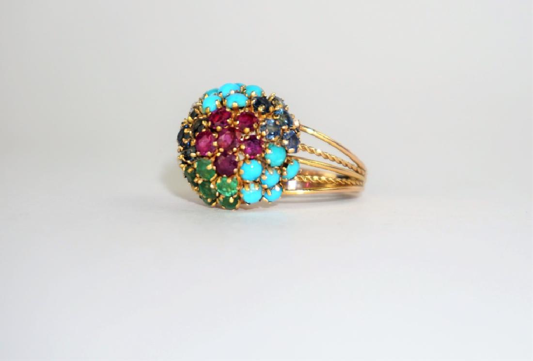 10K GOLD MULTI-COLORED CLUSTER RING (1 of 2)