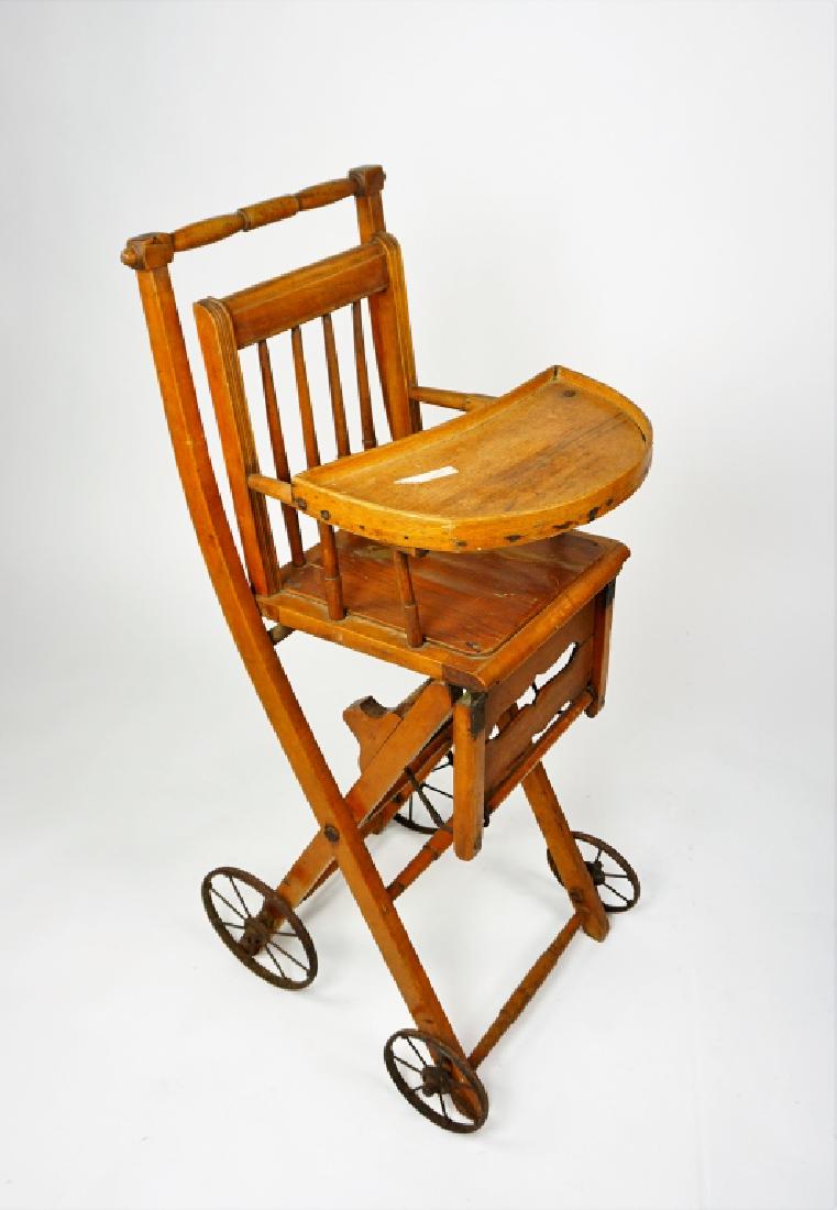 ANTIQUE HIGH CHAIR/STROLLER (1 of 6)
