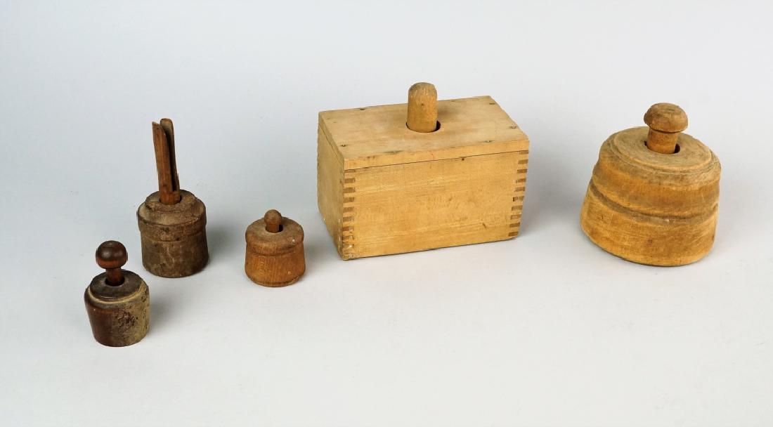 (5) ASSORTED PRIMITIVE BUTTER MOLDS (1 of 5)
