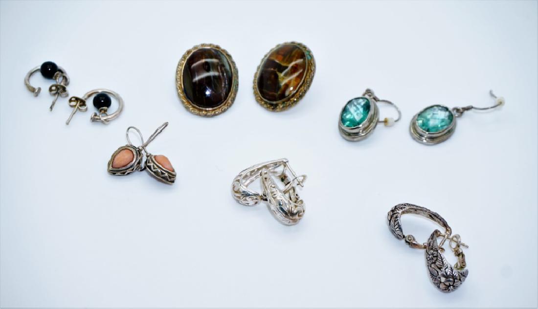 (6) PAIRS ASSORTED STERLING SILVER EARRINGS (1 of 11)