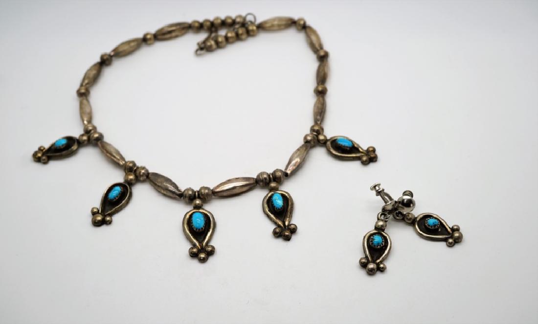 2pcs STERLING & TURQUOISE JEWELRY SET (1 of 9)