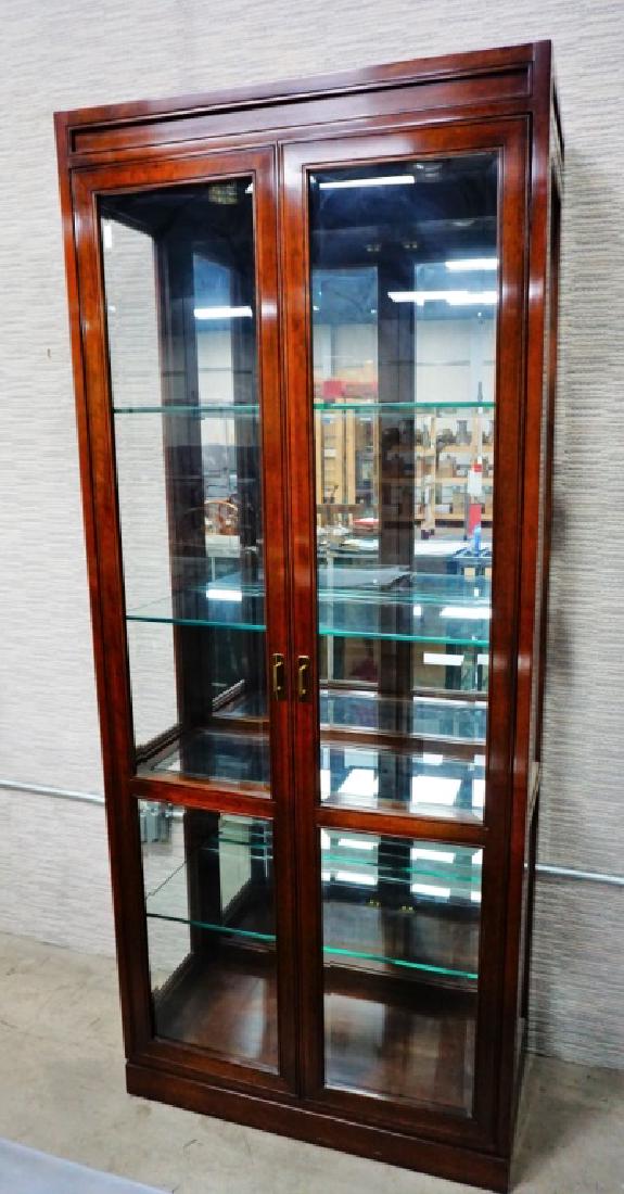 LIGHTED ETHAN ALLAN MAHOGANY DISPLAY CABINET (1 of 5)