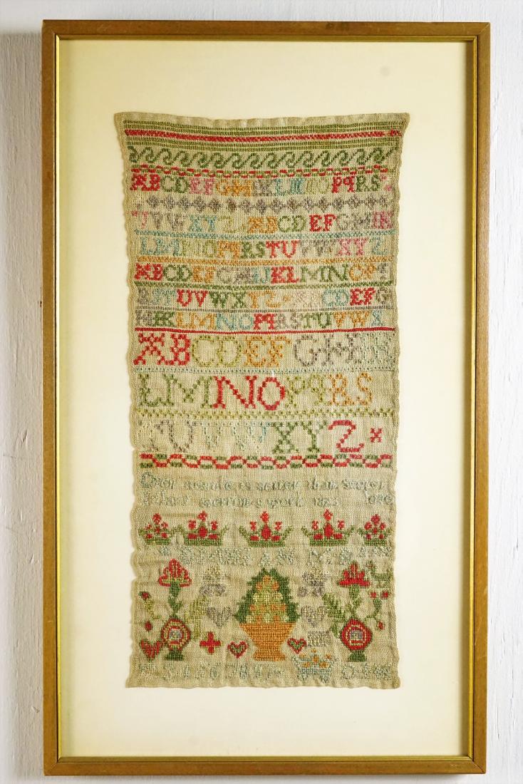 ANTIQUE NEEDLEWORK SAMPLER