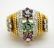 18K GOLD DIAMOND & GEMSTONE RETRO FASION RING