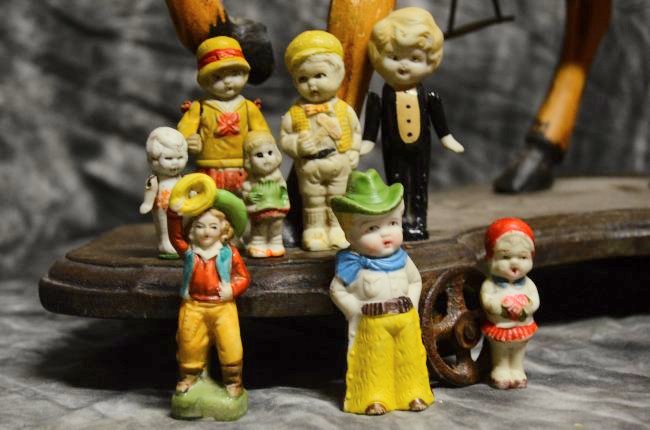 8 ASSORTED BISQUE FIGURES JAPAN (1 of 3)
