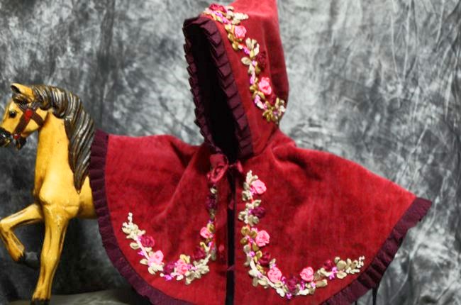 AUTHENTIC LG. CAPE FOR JUMEAU BEBE w EXQUISITE ACCENTS (1 of 8)