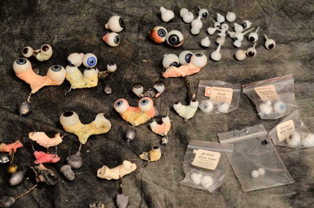 LOT OF 62Pc ANTIQUE/VINTAGE GERMAN FRENCH DOLL EYES: SUPER LOT OF ANTIQUE/VINTAGE DOLL EYES CONSISTS OF EYES WITH THEIR ORIGINAL ROCKERS, FRENCH PAPER WEIGHT EYES, GLASS EYES 62 PCS IN ALL A FEW REQUIRE REPAIR, MOST IN GREAT CONDITION