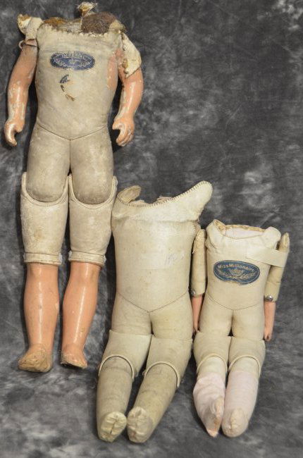 LOT OF 3 ANTIQUE LABELED DOLL BODIES (1 of 4)