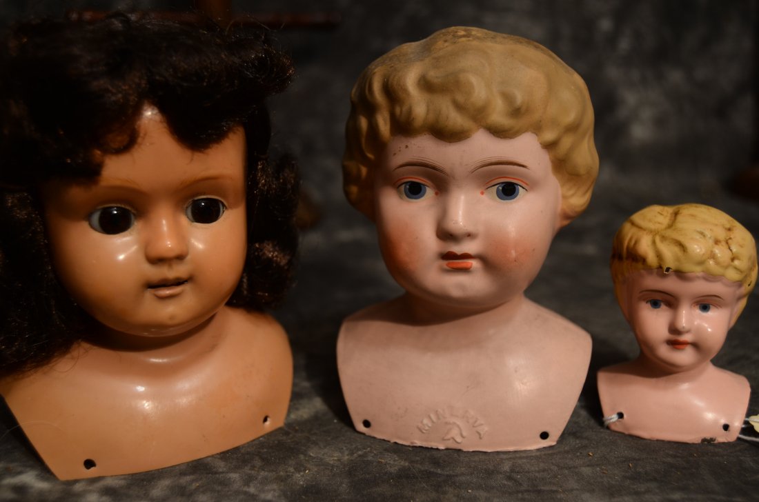 LOT OF 3 ANTIQUE/VINTAGE SHOULDER HEADS (1 of 3)