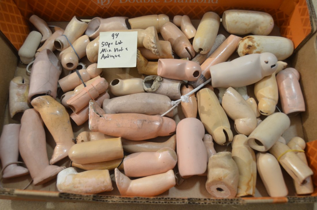 COMPOSITION DOLL PARTS ASSORTED SIZES ~ 50pcs ~ (1 of 1)