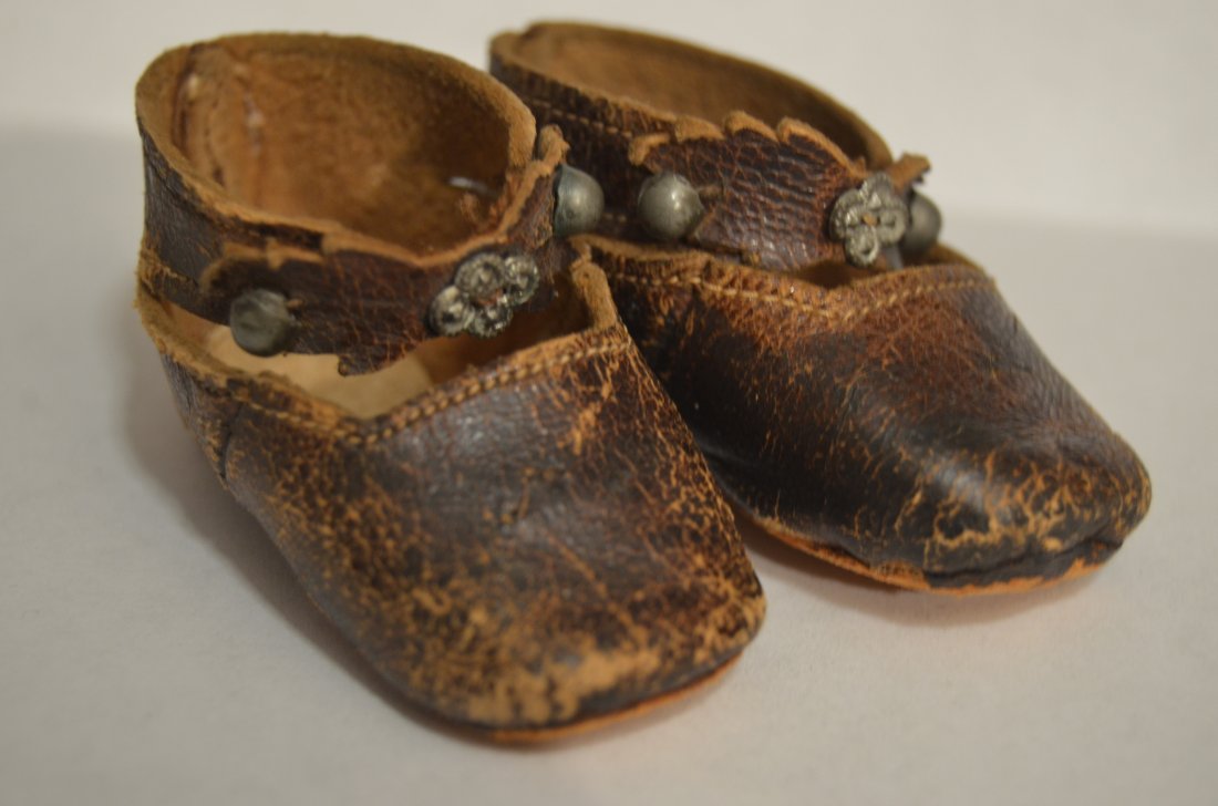 AUTHENTIC ANTIQUE LEATHER DOLL SHOES ~ JUMEAU BEBE ~ (1 of 3)