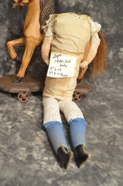 24" 1800'S CLOTH BODY WITH ORIGINAL LEATHER BOOTS (1 of 1)