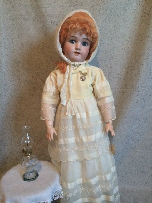 AMAZING 28" ANTIQUE BISQUE HEAD DOLL ~ HANDWERCK ~ (1 of 9)