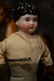 ANTIQUE CHINA HEAD w ORIGINAL LEATHER ARMS - 3