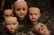 LOT OF 5 ANTIQUE BISQUE DOLL HEADS ~ DAMAGED ~