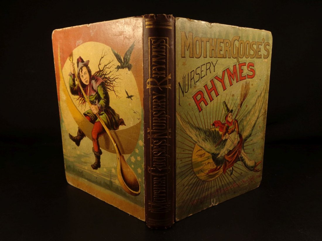 1886 Mother Goose Nursery Rhymes Illustrated: 1886 Mother Goose Nursery Rhymes Illustrated Children’s Baby Bunting Literature “A diller, a dollar, a ten o’clock scholar! What makes you come so soon? You used to come at ten o’clock, But no