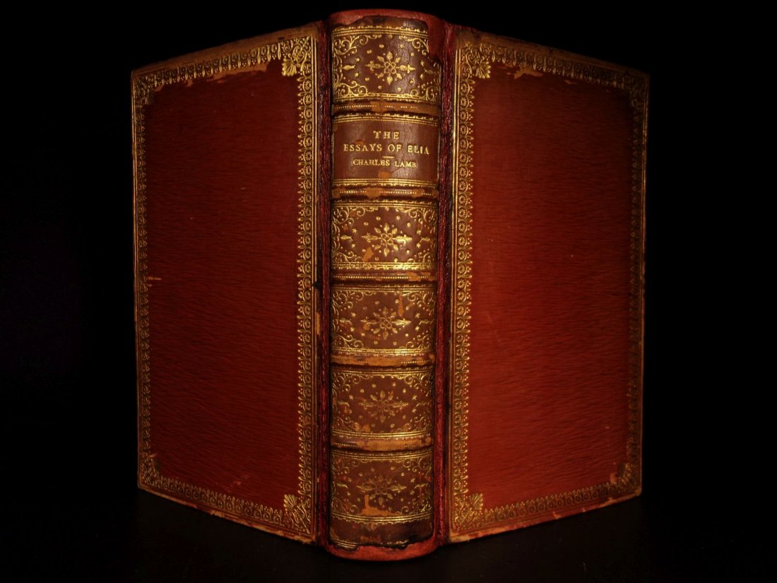 1923 EXQUISITE Essays of Elia Charles Lamb: 1923 EXQUISITE Essays of Elia Charles Lamb English Lit Old China Dream 2in1 “A book reads the better which is our own, and has been so long known to us, that we know the topography of its blots, and