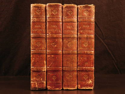 1820 1st ed Don Quixote Cervantes English Richard: 1820 1st ed Don Quixote Cervantes English Richard Westall Illustrated 4v SET " The truth may be stretched thin, but it never breaks, and it always surfaces above lies, as oil floats on water." ―