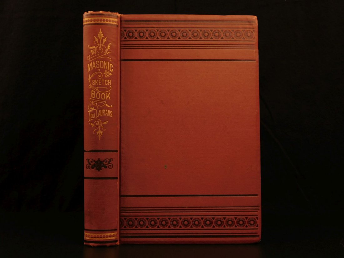 1877 Masonic Sketch Book Illustrated Masons Washington: 1877 Masonic Sketch Book Illustrated Masons Washington Medals Knights Temple This charmingly bound “Masonic Sketch Book” is filled with illustrations. It has been selected by scholars as being cul