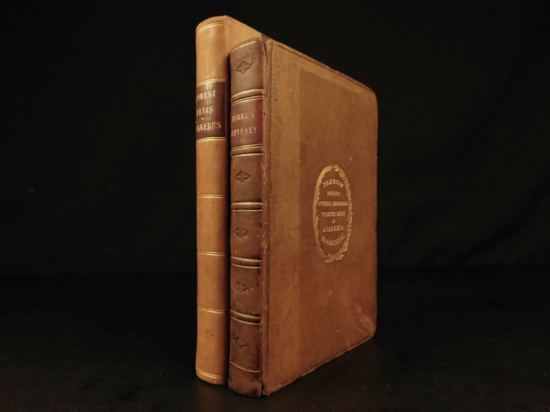 1854 Homer Greek Iliad & Odyssey Mythology Pope: 1854 Homer Greek Iliad & Odyssey Mythology Pope & Buckley English 2v “Of all creatures that breathe and move upon the earth, nothing is bred that is weaker than man.” ― Homer, The Odyssey A