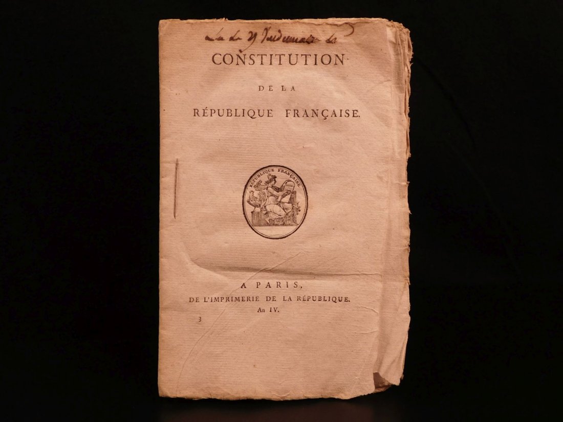 1796 Constitution of French Republic an III France Revo: 1796 Constitution of French Republic an III France Revolution Napoleon Bonaparte This French Constitution of the Year III, or 1795, was a constitution approved by the people of France and was effectiv
