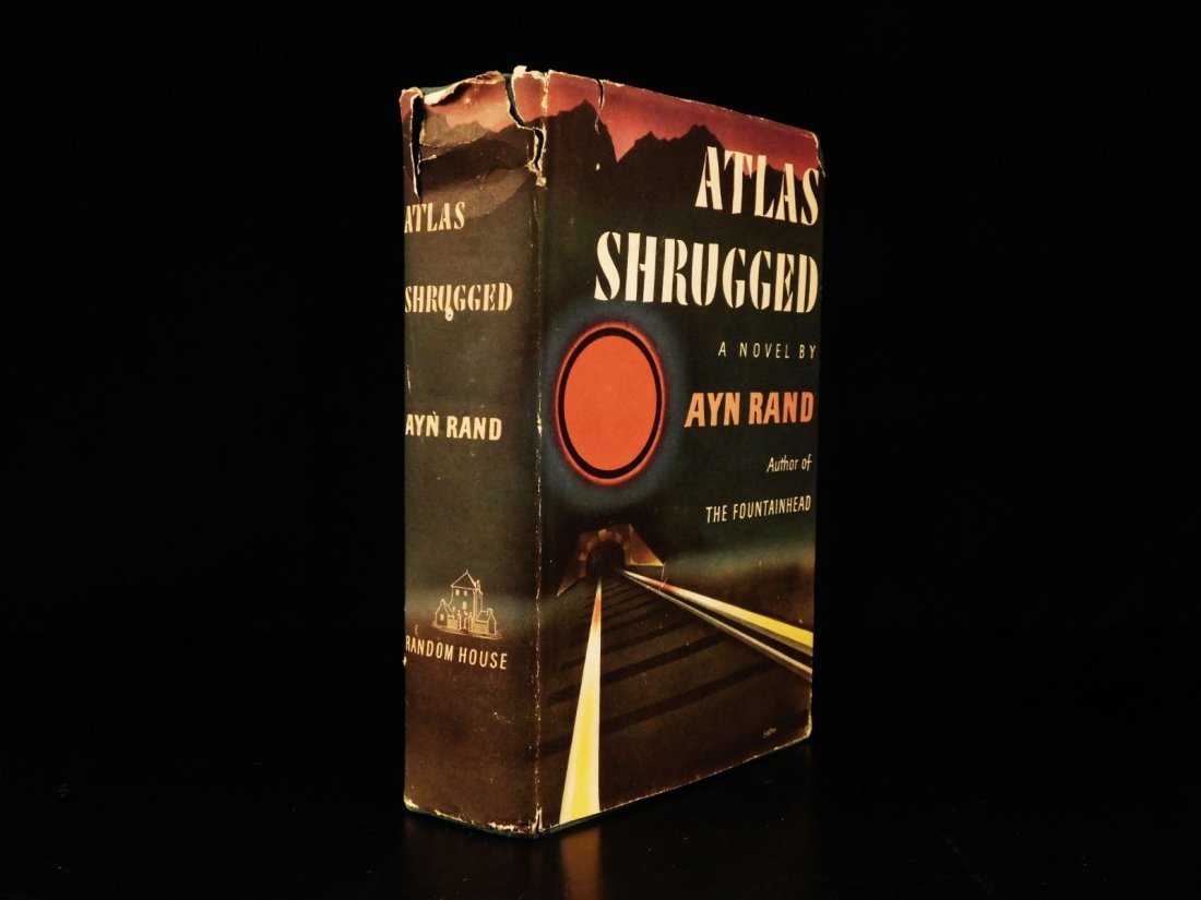 1957 Atlas Shrugged TRUE 1st edition 1st print: 1957 Atlas Shrugged TRUE 1st edition 1st print by Ayn Rand Objectivism + orig DJ “If you don't know, the thing to do is not to get scared, but to learn.” ― Ayn Rand, Atlas Shrugged A rare fi
